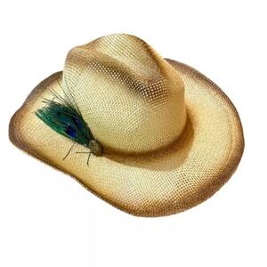 GMA Accessories Unisex Brown Fedora With Peacock Feather One Size